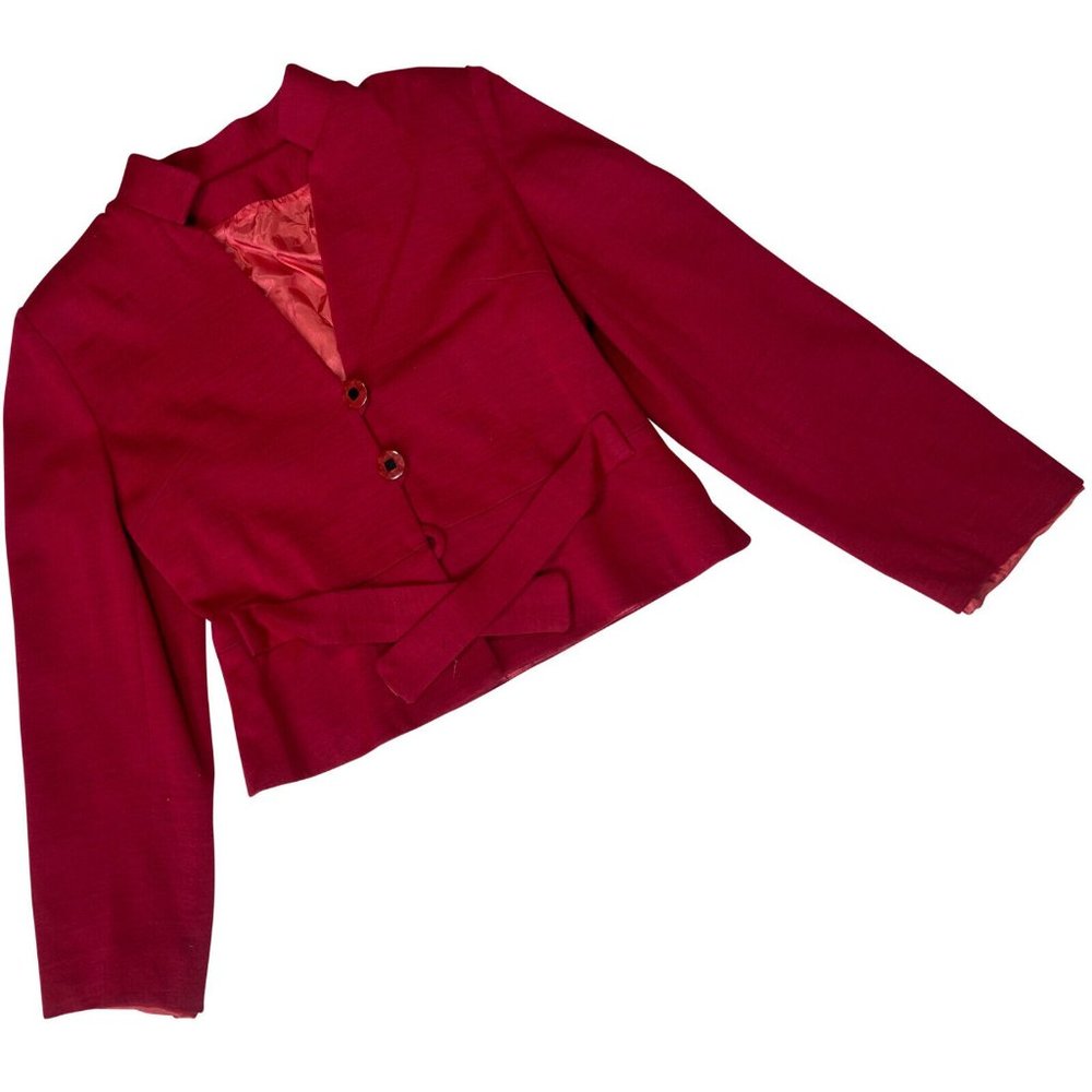 Sundazed (Poland) Wool Interlock Knit Mao Collar Blazer Red (Simone Rocha) : S